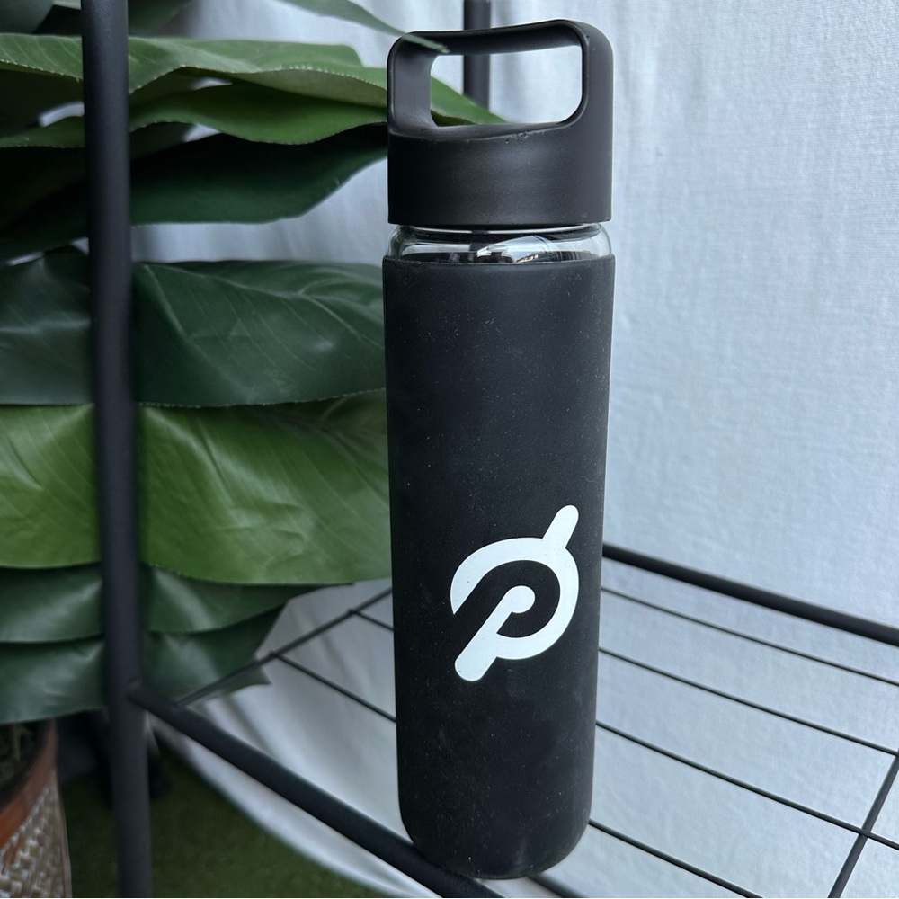 Peloton Glass Reusable Water Bottle with Silicone Sleeve